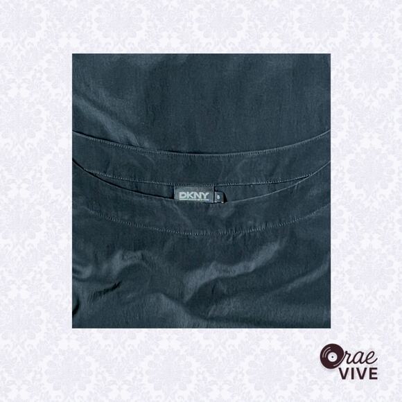 DKNY Black Cap Sleeve Ruched Front Cocktail Dress - Small - Picture 3 of 4